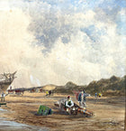 Excellent Early C19th Victorian Watercolour - Folk at a Beached Shipwreck - David Cox Jnr 1844  SOLD