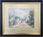 Delightful Early C20th Edwardian Watercolour - Figures on a Bridge - S.T Wardle 1905