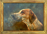 Superb Vintage C20th Oil on Board Study of a Hound - Jameson SOLD
