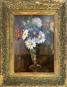 Exquisite Edwardian Oil on Panel Study of Flowers in a Vase
