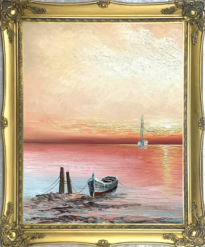 A Fine Vintage Mid C20th Oil on Canvas - Shipping at at Twilight