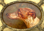 Superb Early C20th Edwardian Oil on Board Portrait of a Greyhound SOLD