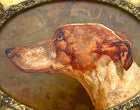 Superb Early C20th Edwardian Oil on Board Portrait of a Greyhound SOLD