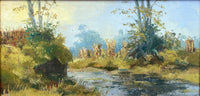 Superb Late C20th Impressionist Oil on Board - River Landscape - B Claughton