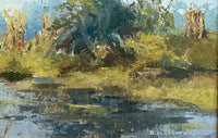 Superb Late C20th Impressionist Oil on Board - River Landscape - B Claughton