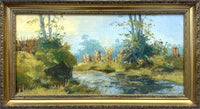 Superb Late C20th Impressionist Oil on Board - River Landscape - B Claughton