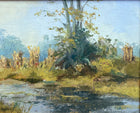 Superb Late C20th Impressionist Oil on Board - River Landscape - B Claughton SOLD