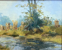 Superb Late C20th Impressionist Oil on Board - River Landscape - B Claughton