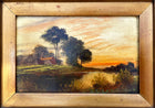 Fine Victorian Oil on Panel - Riverside Cottage at Twilight - William Hall (1812-1880) SOLD