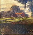 Fine Victorian Oil on Panel - Riverside Cottage at Twilight - William Hall (1812-1880) SOLD