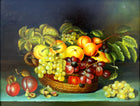 Exquisite Vintage Dutch School Still Life Oil on Panel - Peaches, Plums, & Grapes SOLD