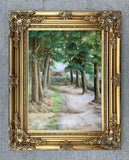 Fine C19th Victorian Oil on Canvas - Rural Woodland Path & Cottage - A Shiers SOLD