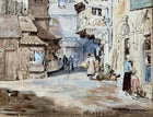 Fine C19th Victorian Watercolour - Street Scene of "Francfort" - Henri Schafer