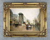 Stunning Oleograph on Canvas of Porte Saint-Denis Paris aft. Eduoard Cortes