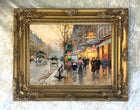 Exquisite Oleograph on Canvas of a Parisian Boulevard aft. Eduoard Cortes