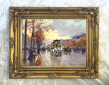 Fine Oleograph on Canvas of the Champs Elysees aft. Eduoard Cortes
