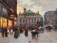 Beautiful Oleograph on Canvas of the Palais Garnier Paris aft. Eduoard Cortes