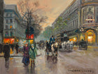 Fine Oleograph on Canvas of a Parisian Twilight at St.Denis aft. Eduoard Cortes