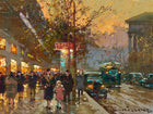 Fine Oleograph on Canvas of a Parisian Scene - Evening in La Madelaine aft. Eduoard Cortes