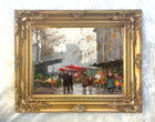 Stunning Oleograph on Canvas of a Parisian Market Scene aft. Eduoard Cortes