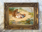 Fine Lithograph on Canvas - Partridges on a Sandy Bank aft. Thorburn