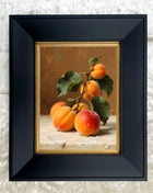 Beautiful Oleograph on Canvas Still Life of Peaches on a Marble Ledge