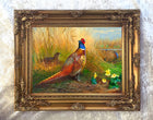 Pheasants in a Corn Field- Fine Lithograph on Canvas after Thorburn