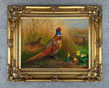 Pheasants in a Corn Field- Fine Lithograph on Canvas after Thorburn