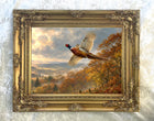 Fine Oleograph on Canvas - " A Pheasant in Flight "