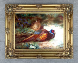 Cock & Pheasant in a Woodland Copse - Fine Lithograph on Canvas after Thorburn