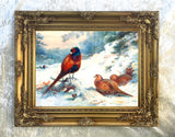 Pheasants in Wintry Woodland - Fine Lithograph on Canvas aft. Thorburn