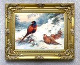 Pheasants in Wintry Woodland - Fine Lithograph on Canvas aft. Thorburn