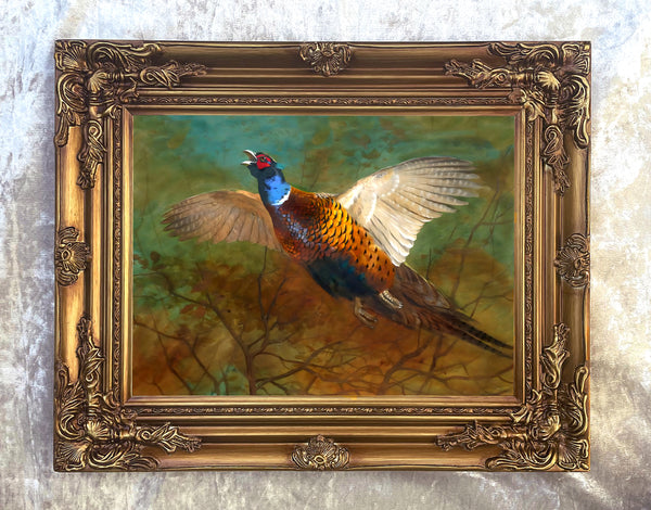 Cock Pheasant in Flight - Fine Lithograph on Canvas aft. Thorburn