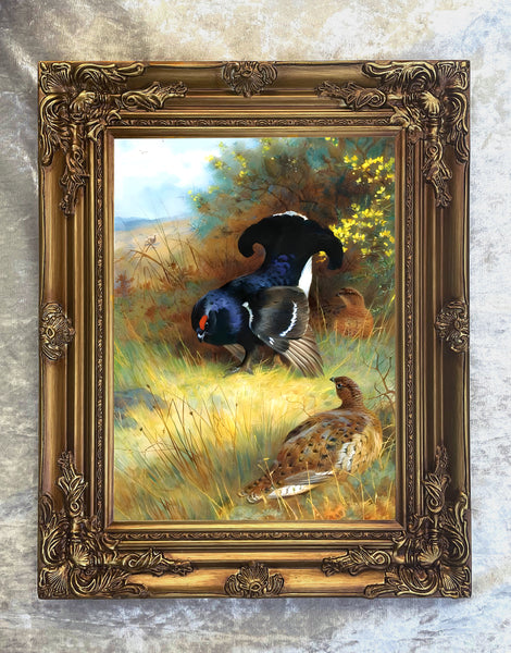 Black Game in a Copse - Fine Lithograph on Canvas after Thorburn