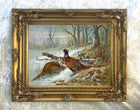 Pheasants in a Snowy Woodland Landscape - Fine Lithograph on Canvas after Thorburn