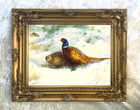 Fine Lithograph on Canvas - Pheasants in a Snowy Thicket aft. Thorburn