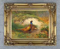 Cock & Hen Pheasants in a Woodland Landscape - Fine Lithograph on Canvas after Thorburn