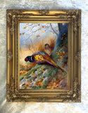 Fine Oleograph on Canvas of Pheasants in a Thicket aft. Thorburn