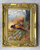 Fine Oleograph on Canvas of Pheasants in a Thicket aft. Thorburn