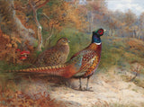 Pheasants in a Clearing - Fine Lithograph on Canvas aft. Thorburn