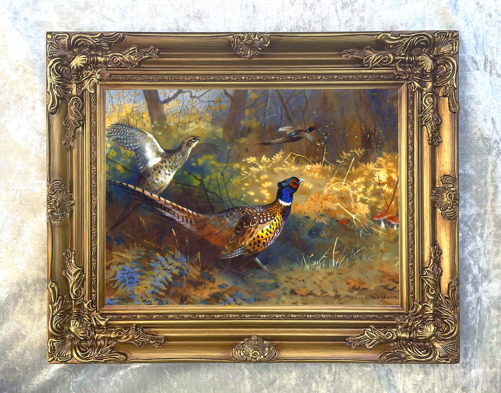 Fine Lithograph on Canvas - Pheasants Rising aft. Thorburn