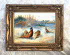 Fine Lithograph on Canvas - Pheasants in an Extensive Landscape