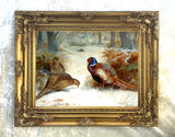 "Pheasants in a Wintry Copse" Fine Oleograph on Canvas after Thorburn