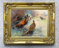 Fine Lithograph on Canvas - Pheasants in a Copse aft. Frank Southgate