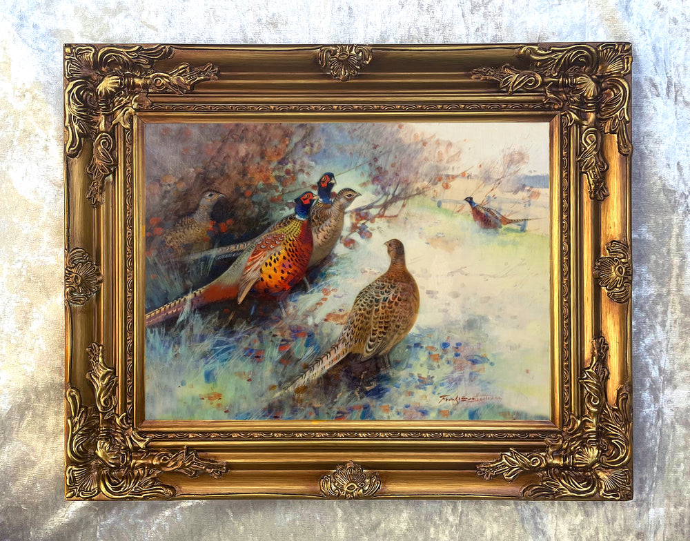 Fine Lithograph on Canvas - Pheasants in a Copse aft. Frank Southgate