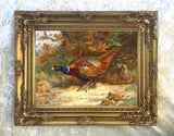 Fine Lithograph on Canvas - Pheasants in a Thicket aft. Thorburn