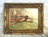 Cock & Hen Pheasants in a Woodland Landscape - Fine Lithograph on Canvas after Woodhouse