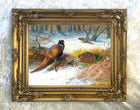 "Pheasants in a Winter Wood" Fine Oleograph on Canvas after Thorburn