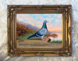Fine Oleograph on Canvas of the Racing Pigeon "The Leader"