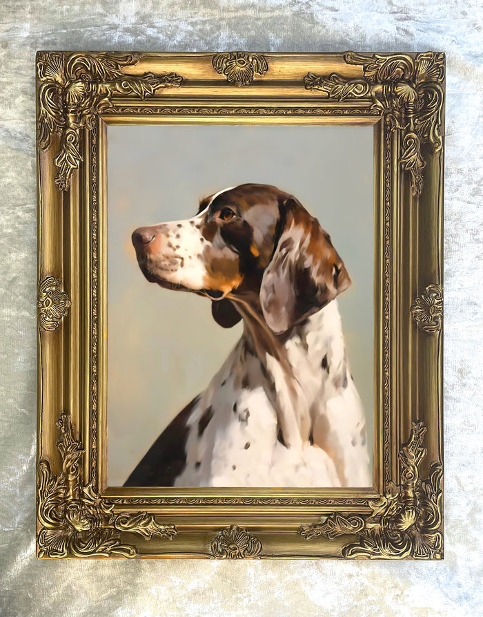 Gilt Framed Oleograph of an English Pointer